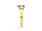 Yellow gold Three-Stone Fancy Green Pear Cut Cut Solitaire Ring with Classic Prong Setting_2