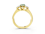 Yellow gold Three-Stone Fancy Green Pear Cut Cut Solitaire Ring with Classic Prong Setting_3