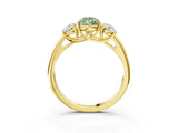 Yellow gold Three-Stone Fancy Green Pear Cut Diamond Engagement Ring with Prong Setting_6