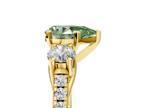 Yellow gold Three-Stone Fancy Green Pear  Cut Diamond Pavé Band with Four-Prong Setting_33