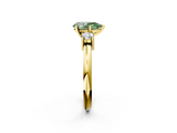 Yellow gold Three-Stone Fancy Green Pear  Cut Diamond Solitaire with Prong Setting and Classic Band_49