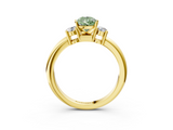 Yellow gold Three-Stone Fancy Green Pear  Cut Diamond Solitaire with Prong Setting and Classic Band_50