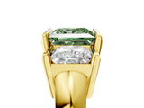 Yellow gold Three Stone Fancy Green Princess Cut Cut Channel Set Diamond Ring_5