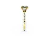 Yellow gold Three-Stone Fancy Green Princess Cut Cut Diamond Pavé Band with Prong Setting_17