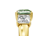 Yellow gold Three-Stone Fancy Green Princess Cut Cut Diamond Ring with Channel Set Band and Four-Prong Setting_29