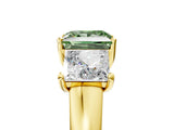 Yellow gold Three-Stone Fancy Green Princess Cut Cut Solitaire Ring with Classic Prong Setting_5