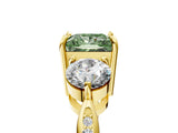 Yellow gold Three-Stone Fancy Green Princess Cut Diamond Channel Set Engagement Ring with Prong Setting_17