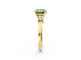 Yellow gold Three-Stone Fancy Green Princess  Cut Diamond Solitaire with Prong Setting and Classic Band_2