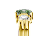 Yellow gold Three-Stone Fancy Green Radiant Cut Cut Classic Band Prong Setting Ring_5