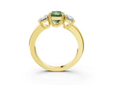 Yellow gold Three-Stone Fancy Green Radiant Cut Cut Diamond Ring with Channel Set Band and Four-Prong Setting_27