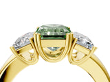 Yellow gold Three-Stone Fancy Green Radiant Cut Cut Diamond Ring with Channel Set Band and Four-Prong Setting_28