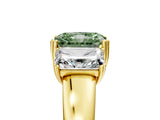 Yellow gold Three-Stone Fancy Green Radiant Cut Cut Diamond Ring with Channel Set Band and Four-Prong Setting_29