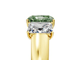 Yellow gold Three-Stone Fancy Green Radiant Cut Cut Diamond Ring with Prong Setting and Classic Band_5