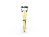 Yellow gold Three-Stone Fancy Green Radiant Cut Cut Solitaire Ring with Classic Prong Setting_2