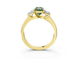 Yellow gold Three-Stone Fancy Green Radiant Cut Cut Solitaire Ring with Classic Prong Setting_3