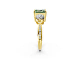Yellow gold Three-Stone Fancy Green Radiant Cut Diamond Channel Set Engagement Ring with Prong Setting_14