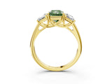 Yellow gold Three-Stone Fancy Green Radiant Cut Diamond Engagement Ring with Prong Setting_6