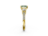 Yellow gold Three-Stone Fancy Green Radiant  Cut Diamond Pavé Band with Four-Prong Setting_30