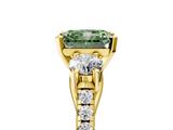 Yellow gold Three-Stone Fancy Green Radiant  Cut Diamond Pavé Band with Four-Prong Setting_33