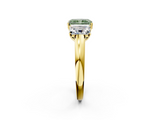 Yellow gold Three-Stone Fancy Green Radiant  Cut Diamond Ring with Channel-Set Band and Four-Prong Setting_102