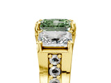 Yellow gold Three-Stone Fancy Green Radiant  Cut Diamond Ring with Channel-Set Band and Four-Prong Setting_71