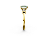 Yellow gold Three-Stone Fancy Green Radiant  Cut Diamond Solitaire with Prong Setting and Classic Band_47