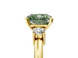 Yellow gold Three-Stone Fancy Green Radiant  Cut Diamond Solitaire with Prong Setting and Classic Band_50