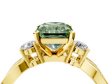 Yellow gold Three-Stone Fancy Green Radiant  Cut Diamond Twist Band with Prong Setting_55