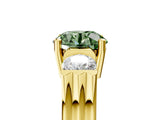 Yellow gold Three-Stone Fancy Green Round Cut Cut Classic Band Prong Setting Ring_5