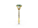 Yellow gold Three-Stone Fancy Green Round Cut Cut Diamond Pavé Band with Prong Setting_41