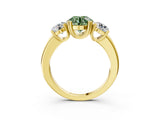 Yellow gold Three-Stone Fancy Green Round Cut Cut Diamond Ring with Channel Set Band and Four-Prong Setting_27