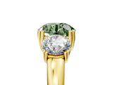 Yellow gold Three-Stone Fancy Green Round Cut Cut Diamond Ring with Channel Set Band and Four-Prong Setting_29