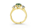 Yellow gold Three-Stone Fancy Green Round Cut Cut Solitaire Ring with Classic Prong Setting_3