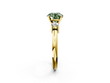 Yellow gold Three-Stone Fancy Green Round  Cut Diamond Solitaire with Prong Setting and Classic Band_31