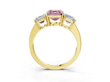 Yellow gold Three-Stone Fancy Pink Asscher Cut Cut Diamond Engagement Ring with Flat Band and Four-Prong Setting_15