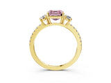 Yellow gold Three-Stone Fancy Pink Asscher Cut Cut Diamond Pavé Band with Prong Setting_18