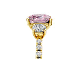 Yellow gold Three-Stone Fancy Pink Asscher Cut Cut Diamond Pavé Band with Prong Setting_20