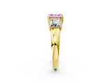 Yellow gold Three-Stone Fancy Pink Asscher Cut Cut Diamond Ring with Channel Set Band and Four-Prong Setting_2