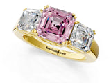 Yellow gold Three-Stone Fancy Pink Asscher Cut Cut Diamond Ring with Channel Set Band and Four-Prong Setting_25