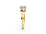 Yellow gold Three-Stone Fancy Pink Asscher Cut Cut Diamond Ring with Channel Set Band and Four-Prong Setting_26