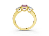 Yellow gold Three-Stone Fancy Pink Asscher Cut Cut Diamond Ring with Channel Set Band and Four-Prong Setting_27