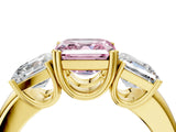 Yellow gold Three-Stone Fancy Pink Asscher Cut Cut Diamond Ring with Channel Set Band and Four-Prong Setting_28