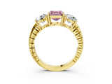 Yellow gold Three-Stone Fancy Pink Asscher Cut Cut Diamond Ring with Channel-Set Band and Prong Setting_15