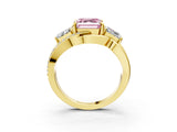 Yellow gold Three-Stone Fancy Pink Asscher Cut Cut Diamond Split Shank Prong Set Ring_15