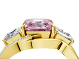 Yellow gold Three-Stone Fancy Pink Asscher Cut Cut Diamond Split Shank Prong Set Ring_16