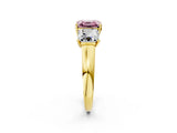 Yellow gold Three-Stone Fancy Pink Asscher Cut Cut Solitaire Ring with Classic Prong Setting_2