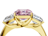 Yellow gold Three-Stone Fancy Pink Asscher Cut Cut Solitaire Ring with Classic Prong Setting_4