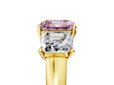 Yellow gold Three-Stone Fancy Pink Asscher Cut Cut Solitaire Ring with Classic Prong Setting_5