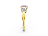 Yellow gold Three-Stone Fancy Pink Asscher  Cut Diamond Ring with Channel-Set Band and Four-Prong Setting_18
