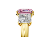 Yellow gold Three-Stone Fancy Pink Asscher  Cut Diamond Ring with Channel-Set Band and Four-Prong Setting_21
